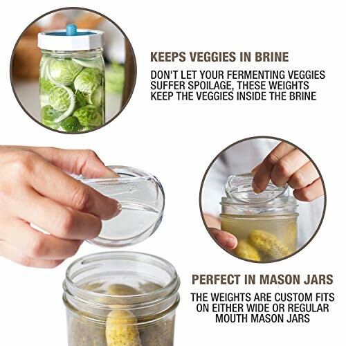 Mason jar fermentation weights for keeping veggies in brine.